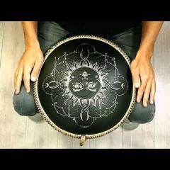 Guda Coin Brass overtone tongue pan. Enigma scale - Sun design. African scale - Moon design